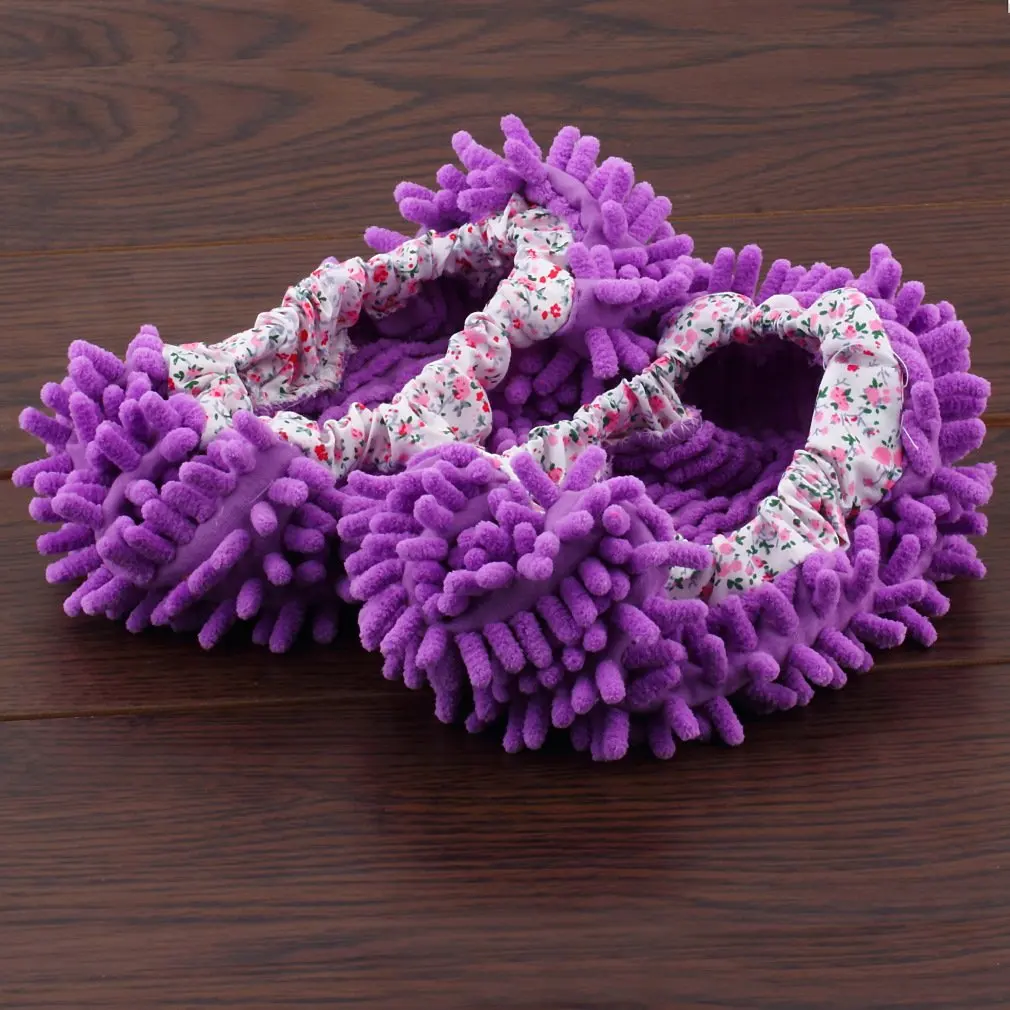 

Winter Home Non-slip Mop Sweep Floor Cleaning Duster Cloth Housework Lazy Soft Slipper shoes Washable