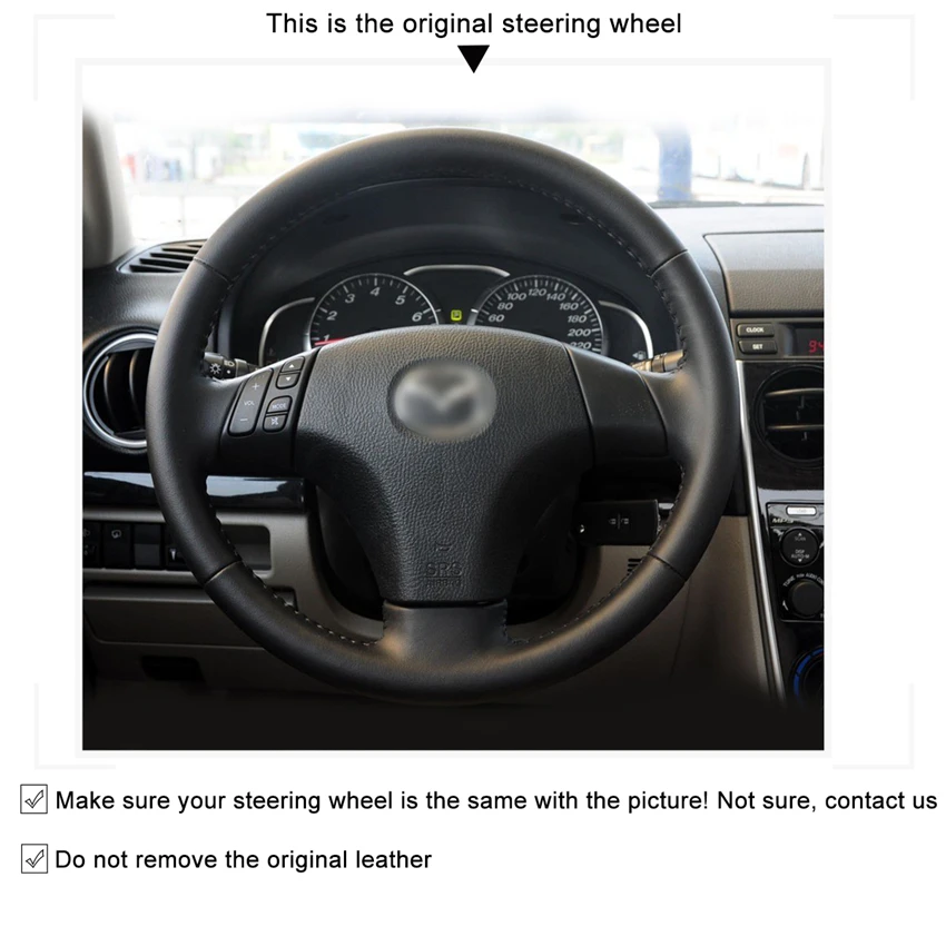 Чехол на руль MEWANT из черной натуральной замши для Mazda 3 Axela 2003-2009 5 2004-2010 6 Atenza 2004-2008 |