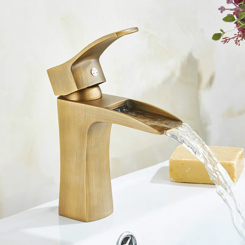 Смесители для кухни полностью медный архаизский водопад кран лица умывальник