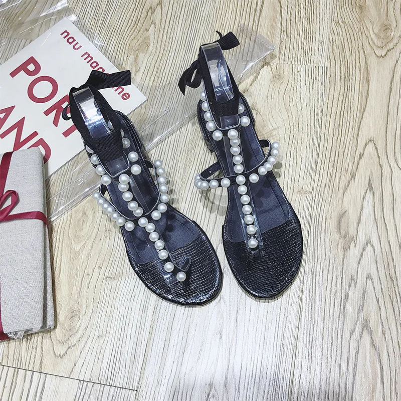 

BJYL 2020 Summer Sandals Bow Toe Rhinestone Women Sandals Pu Retro High Heels Square Heel Woman Shoe size 35-39 M1324