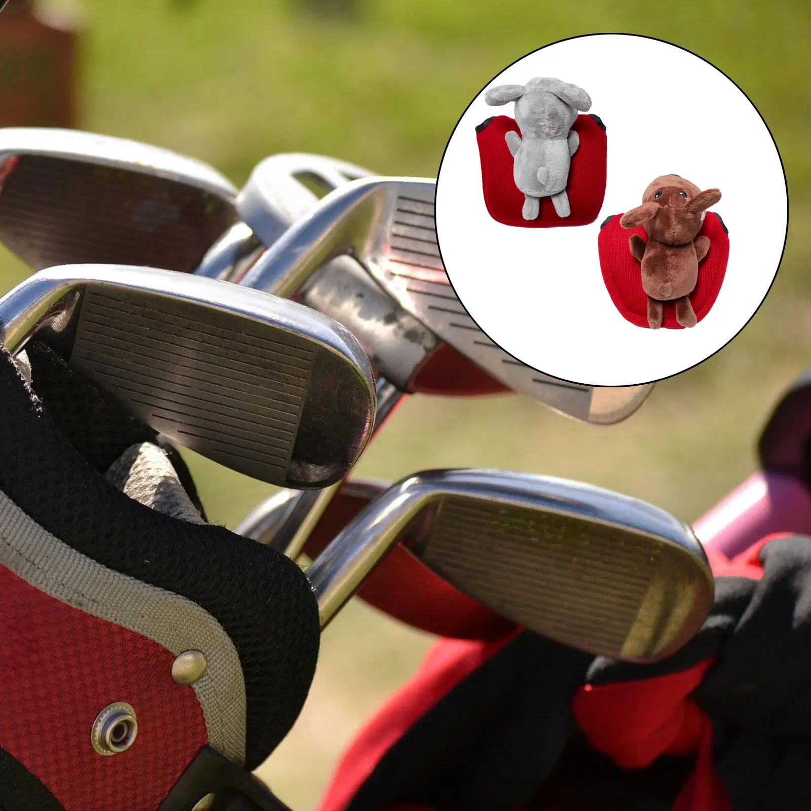 

Headcover with Doll Golf Mallet Putter Cover Putter Protective Rod Head Protector Polyester Easy to Use for Outdoors Gift Golfer