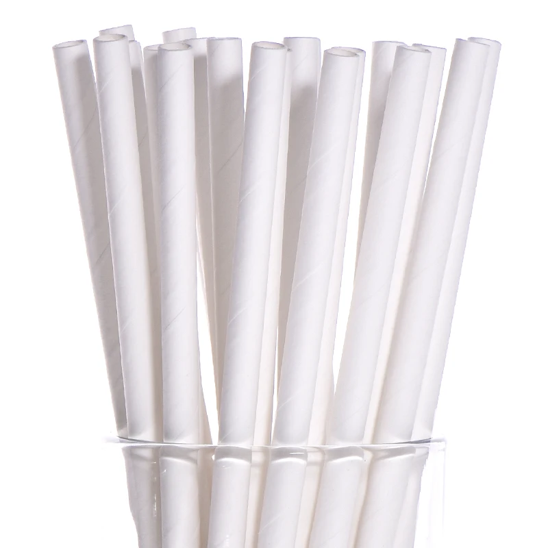 pure white 25 шт eco-friendly зеленый бамбук бумажные, с пандой соломинки для дня рождения Свадебная вечеринка Baby Shower украшения событие для питьевой воды - Цвет: pure white