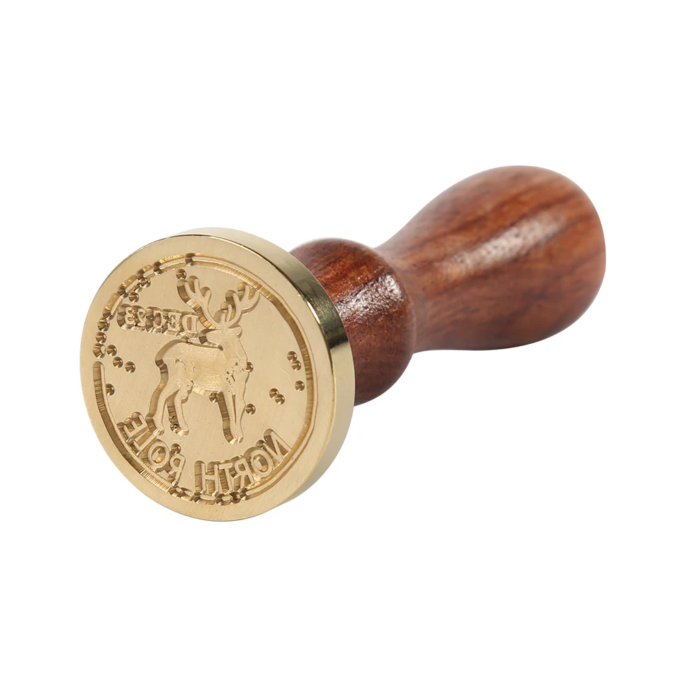 Античный металлический уплотнительный воск штампы с деревянной ручкой штамп для