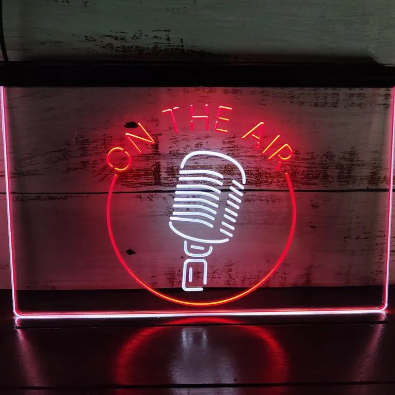 

SS082 On The Air Microphone Dual Color LED Neon Sign