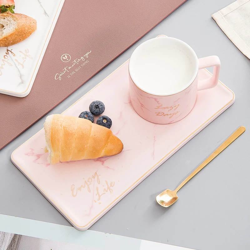 Розовый европейский набор кофейных чашек костяные китайские зеркальные чашки