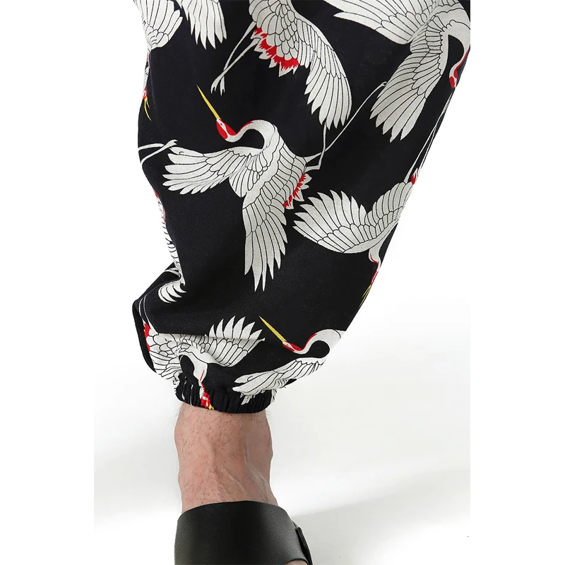 

Bird Mens Trousers 2021 New Cotton Print Casual Pants Men Breathable Harajuku Streetwear Baggy Oversize Male Harem Pants