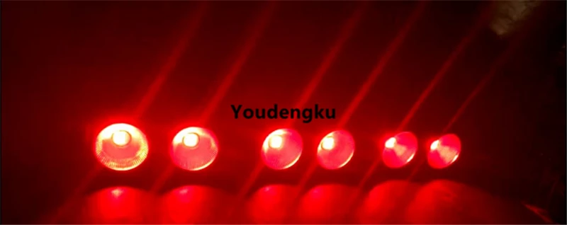 6 шт. супер яркий DMX стробоскоп cob светодиодный поворотный Луч 2 глаза 10 Вт rgbw led par
