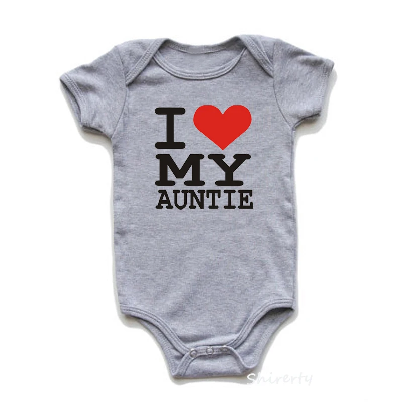 Детский летний хлопковый комбинезон с надписью I Love My Auntie на возраст 0 24