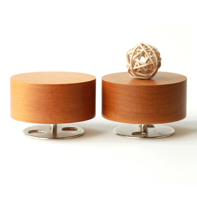 9 см круглые музыкальные коробки из бука с вращением по часовой стрелке
