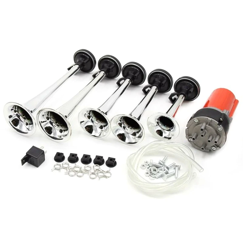 125Db 12V 5 красных Дикси автомобиля трубы рожки музыкальный воздушный рожок