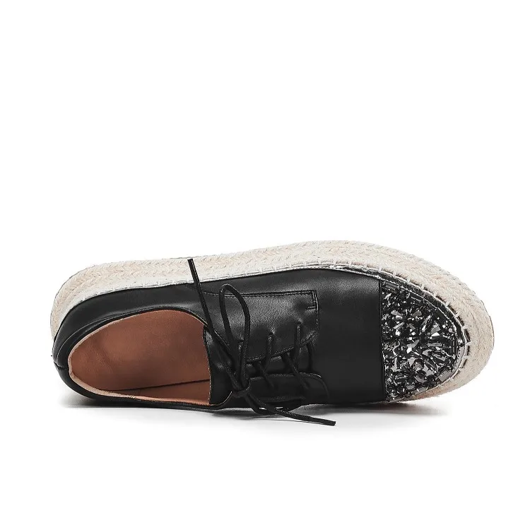 Женские туфли лодочки из коровьей кожи на шнуровке с круглым носком|Женские