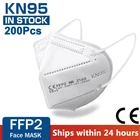 Маска для лица KN95 Mascarillas CE FFP2, 5 слоев, с фильтром, защитный уход за здоровьем, дышащие 200 маски для лица, 95% шт.