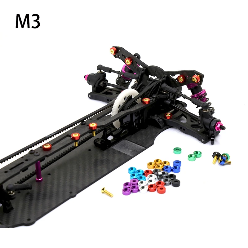 

12pcs Aluminum washer M3 color aluminum alloy cap washers for RC model parts for countersunk screws Gasket