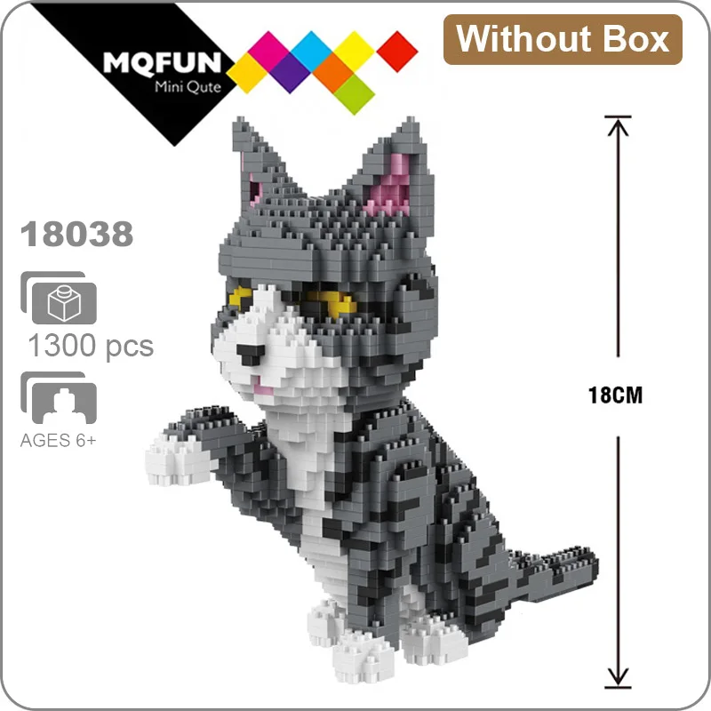 16038 Without Box Balody Мультяшные милые животные Кошка Собака алмаз мини блоки Алмазные Кирпичи 3D Сборка DIY Мини строительство Дети Развивающие игрушки - Цвет: 16038 Without Box