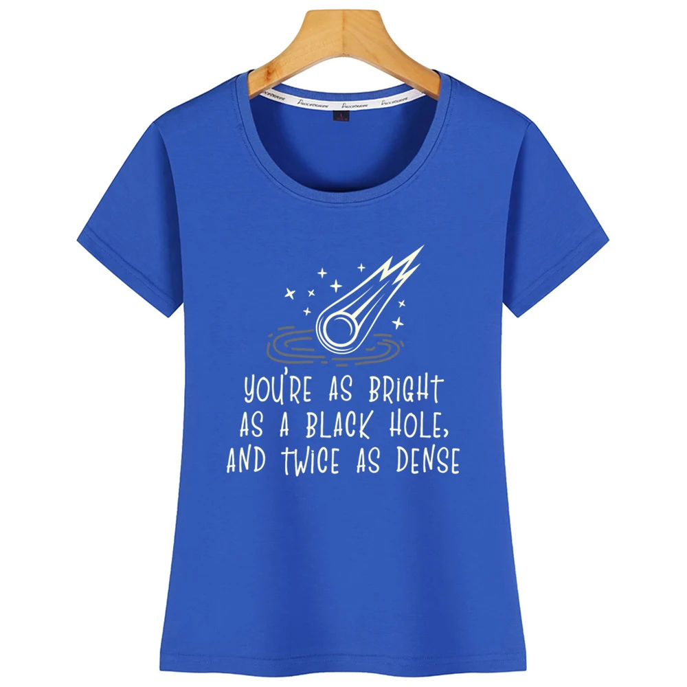 Топы Футболка женская черная дыра Метеор звезды Science Cool органический дизайн