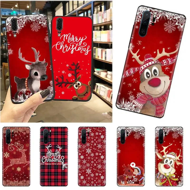

Merry Christmas snowflake elk Phone Case For Huawei honor Mate mate P 10 9X 10i 20 30 40 y7 pro p smart 2019 lite