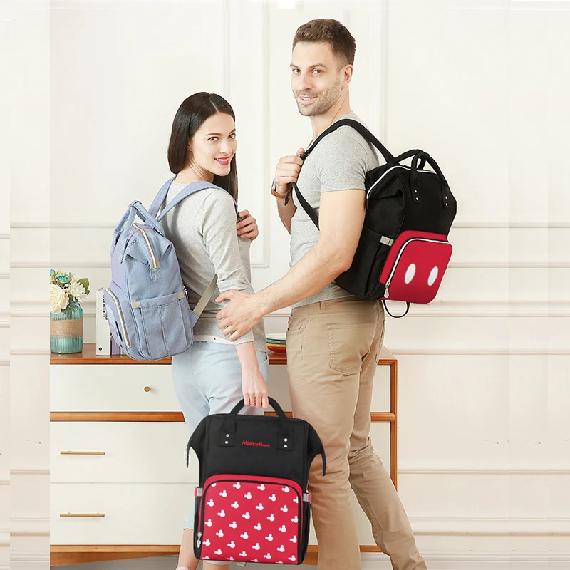 

Disney USB Heating Diaper Bag Maternity Nappy Backpack Large Capacity Nursing Travel Backpack Heat Preservation Backpack For Mom