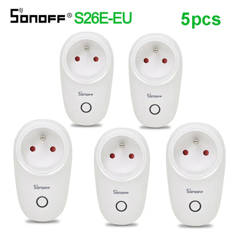 1 5 шт. SONOFF S26 EU E wifi умная розетка светильник таймер 220 В беспроводной пульт