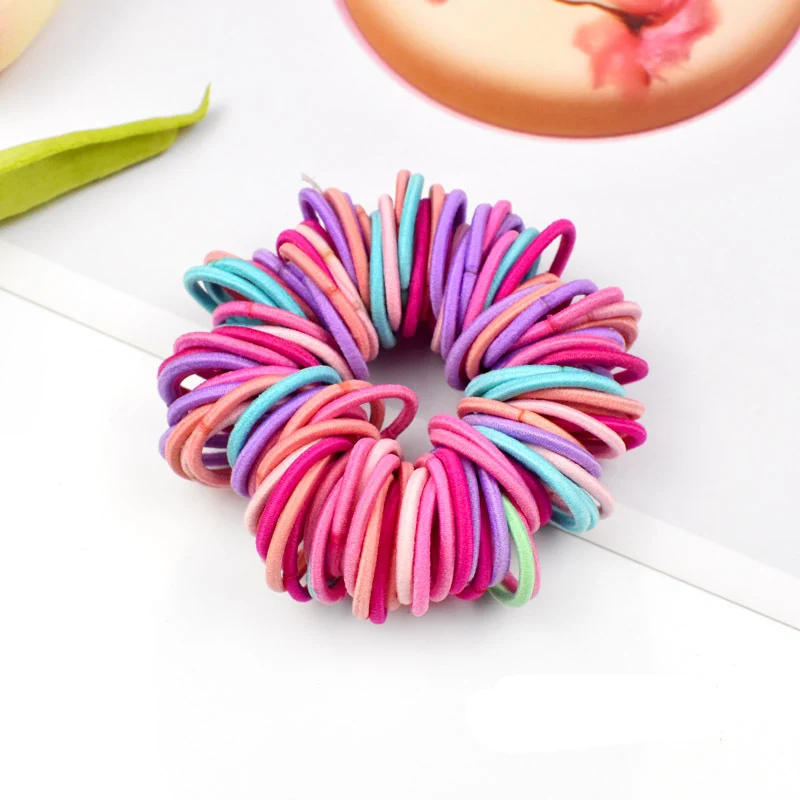 100 шт./компл. Детская резинка простая летняя для волос девочек держатель конского