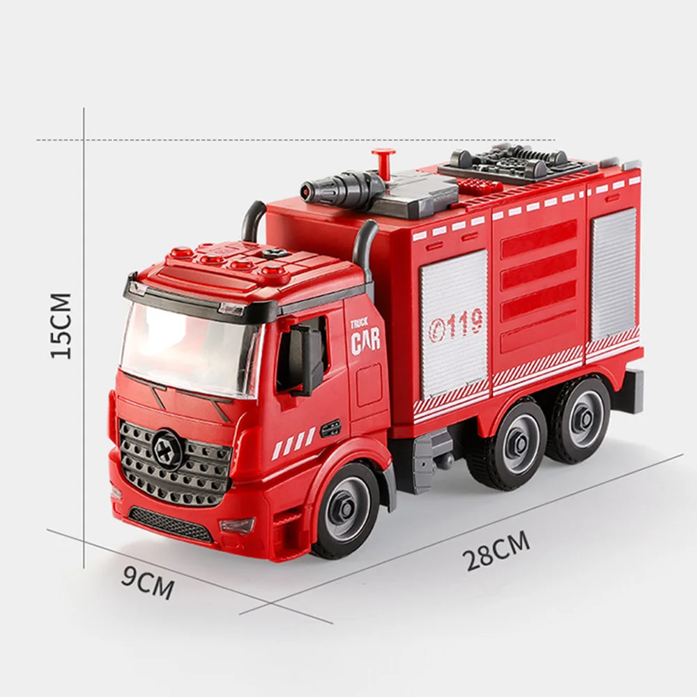 Пожарная машина Doolland скорой помощи съемная сборка Инженерная игрушки для