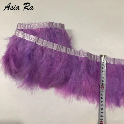 light purple 2 ярда Белый индюк перо полосы для свадьбы Марабу перо планки бахромы 13-20 см Ширина - Цвет: light purple