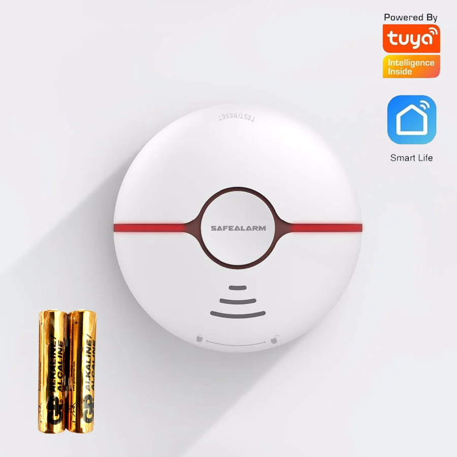Wireless Smoke Detector Wifi Tuya Smart Life Fire Alarm Sensor Standalone Anti Cigarette Security Google Alexa | Безопасность и