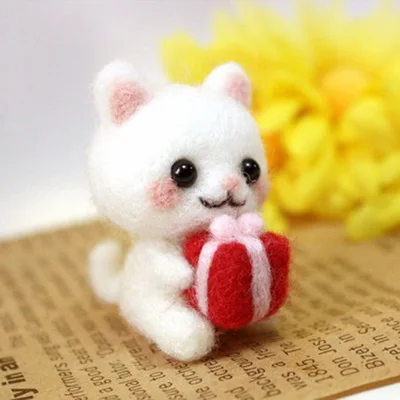 Мода Панда Кролик кошка шерсть иглы валяния DIY материал комплект