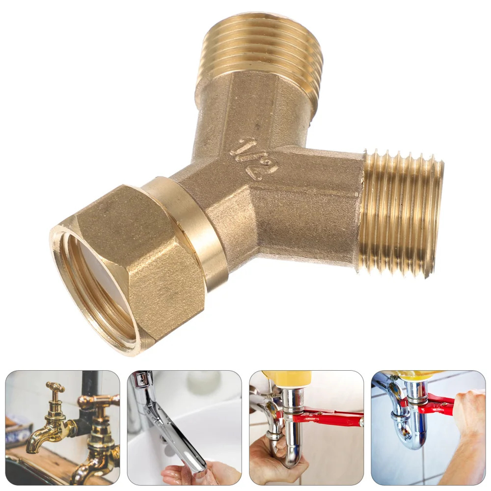 

1 Pc Practical Y-type Joint Copper Pipe Accessory Connection Joint (Golden)