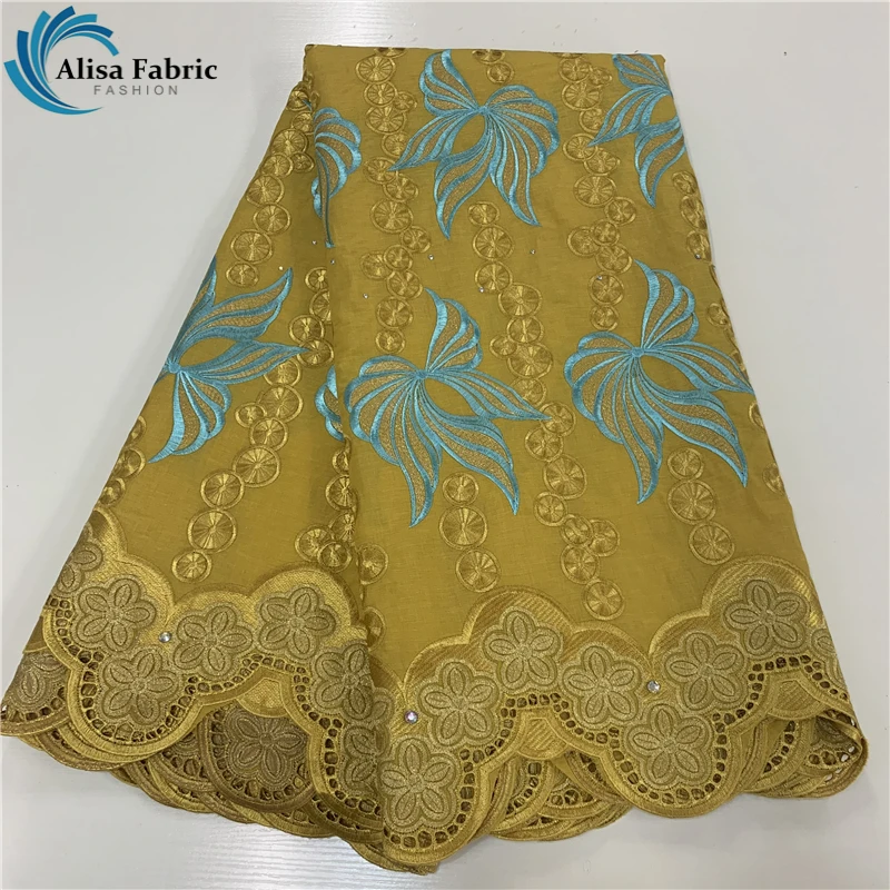 

Swiss Voile Embroidery Lace Fabric 100% Cotton 2021 High Quality African Lace Fabric 5 Yards French Lace Material For Wedding