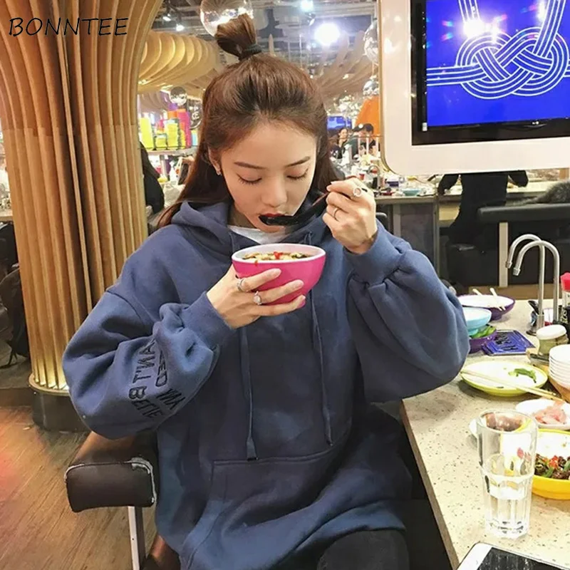 Женские толстовки зимние свободные длинные пуловеры больших размеров с