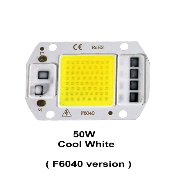 100 шт умный IC светодиодный светильник Cob 50 Вт AC 220 В синий красный зеленый теплый
