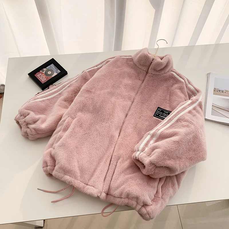 

Winter New Style Stand-Up Collar Three-Bar Stitching Long-Sleeved Loose And Thin Quilted Coat Women