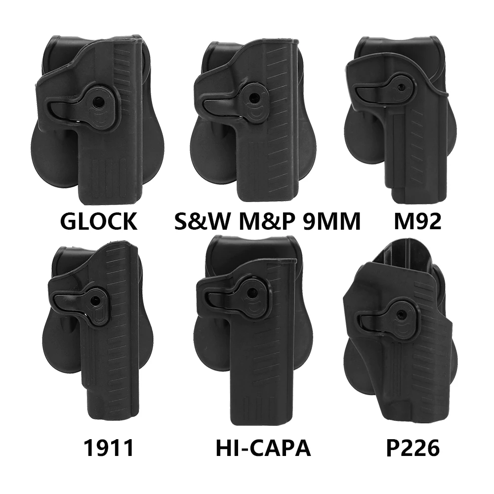 

OWB Tactical Gun Holster Quick Release System Paddle attachment For S&W M&P 1911 HICAPA P226 M92 Glock Pistol Handgun Airsoft