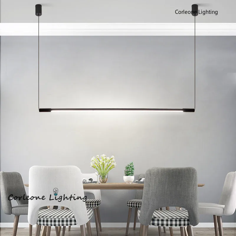 

Nordic Minimalist Pendant Lights Modern LED Pendant Lamp Living Room Dining Room Hanging Lamp Long Line Strip Pendant Chandelier