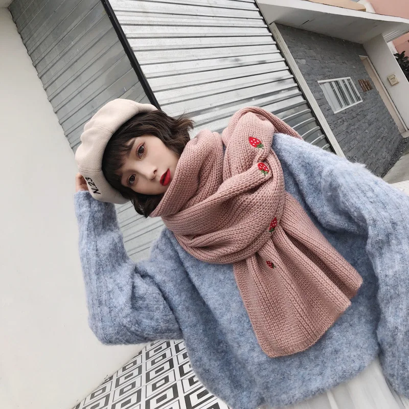 Шарф женский зимний теплый толстый в стиле Харадзюку