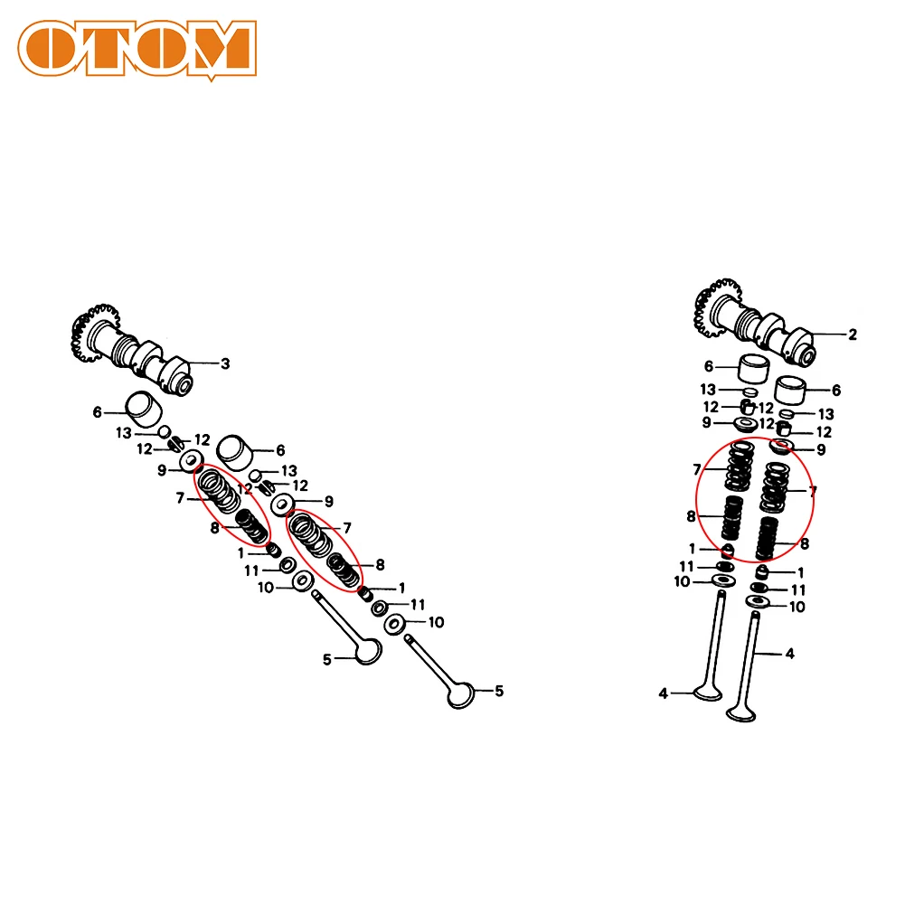 Комплект пружин клапана мотоцикла OTOM для HONDA AX 1 AX1 NX250 NX 250 запчасти уличного