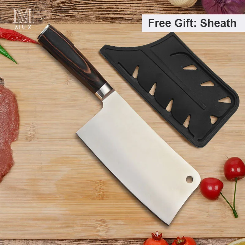 Китайский Тесак 7 дюймов разделочные мясо овощей Pakka деревянной ручкой с высоким