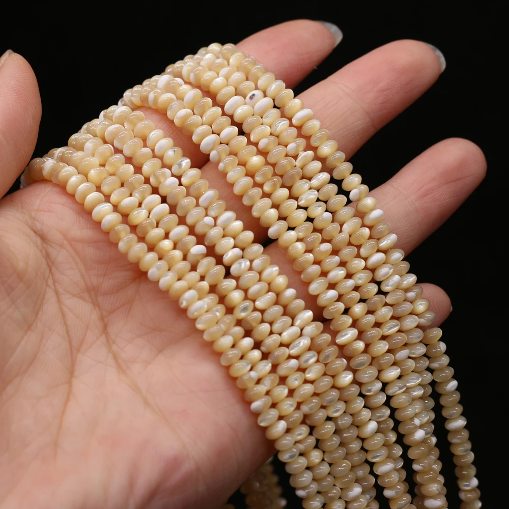 Натуральная жемчужная перламутровая желтая ракушка бусины в форме Абака для