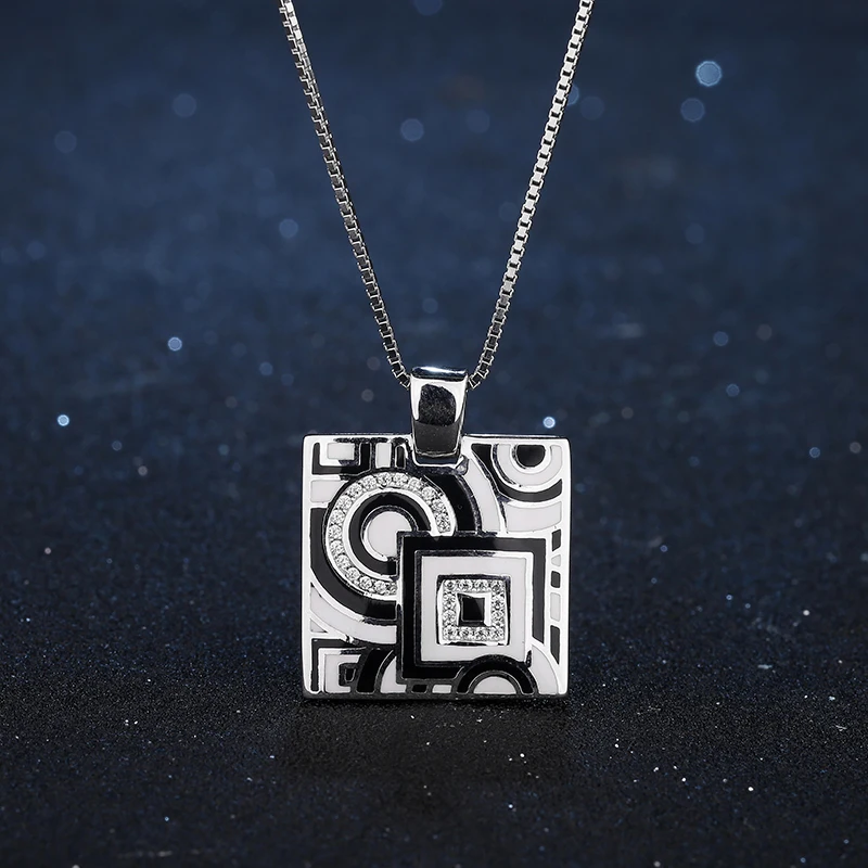 Женские Подвески в квадратной форме лабиринт снов с цирконием из 100% настоящего