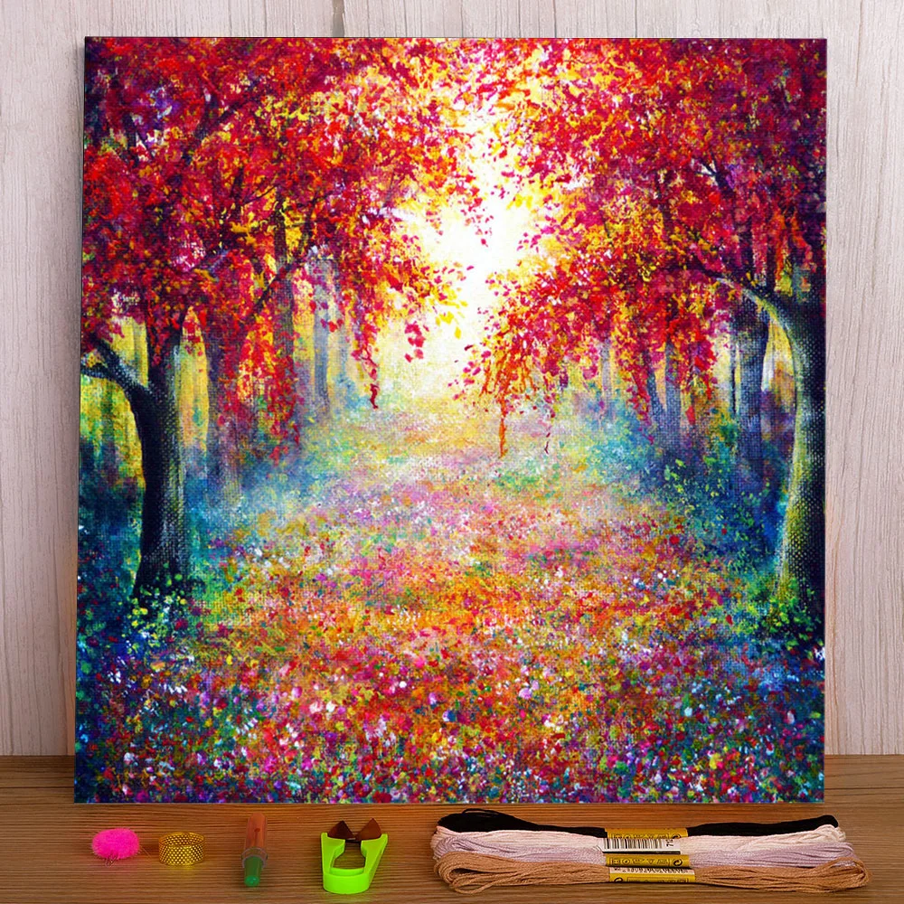 

Natural Scenery Captivate Pre-Printed 11CT Cross Stitch Full Kit Embroidery DMC Threads Craft Knitting Handmade Wholesale