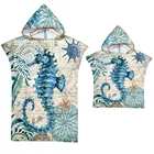 Пляжное полотенце из микрофибры с капюшоном для детей и взрослых