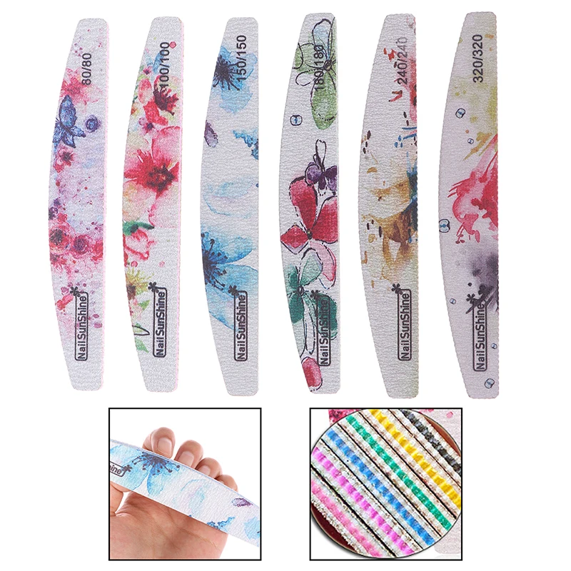 6 шт. наждачная бумага пилка для ногтей шлифовальный буферный блок моющиеся