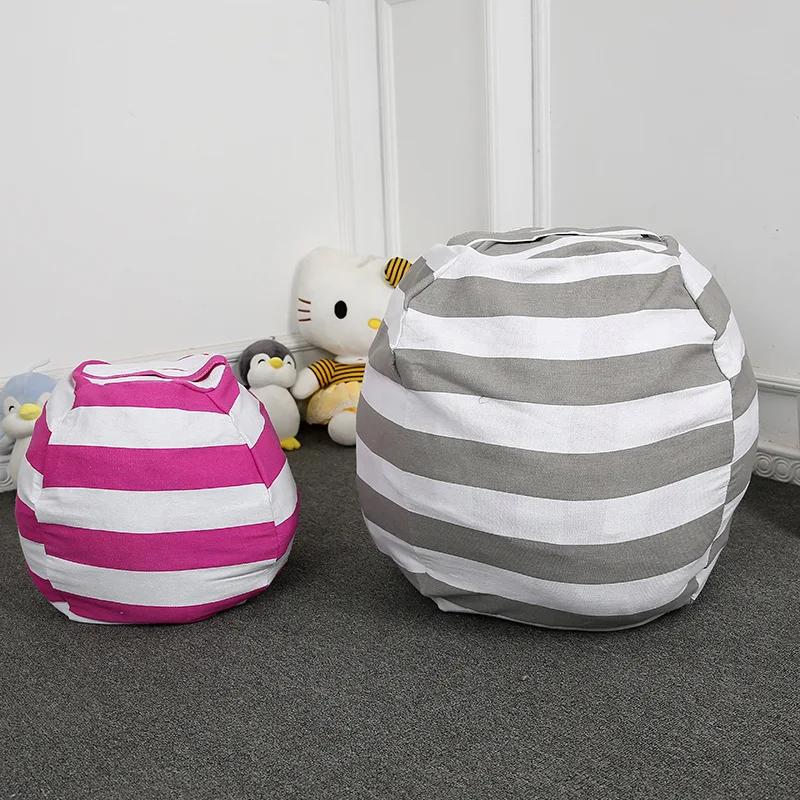 

Stuffed Bag Toy Storage Bean Stripped Bag Children Kids Play Toy Organizer Canvas Bag Zip Lock Plastic Bags Organizador Zapatero