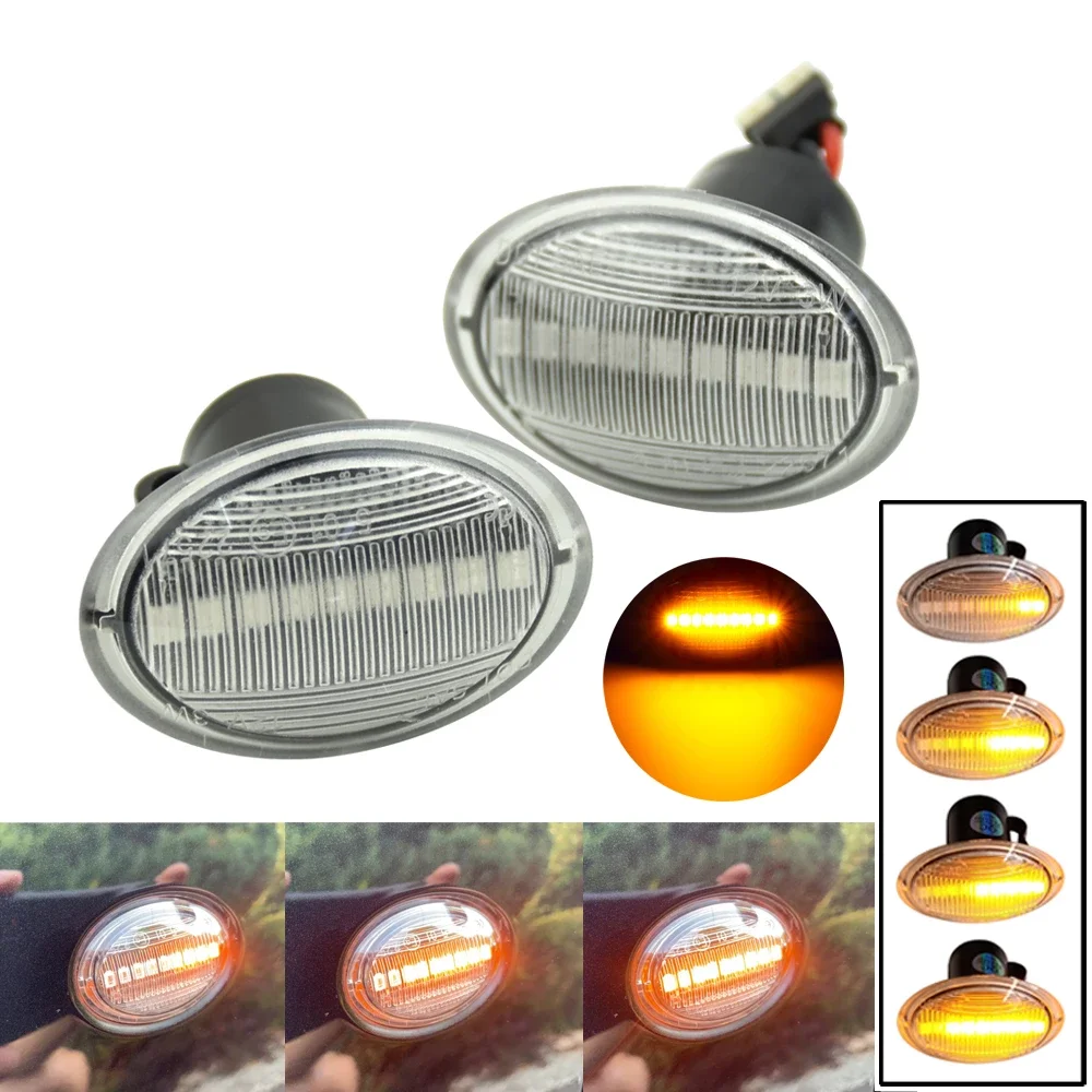 

1Pair LED Dynamic Side Marker Turn Signal Light Sequential Lamp For Fiat 500 Ford KA Lancia Lybra Ypsilon Alfa 4C For Maserati