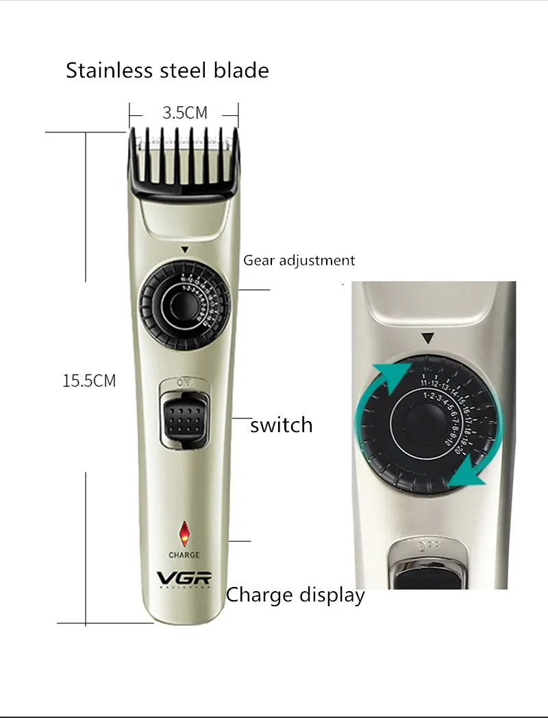 Electric Hair Clipper Rechargeable Low Noise Trimmer Cutting Machine Beard Shaver Trimer For Men Barber Shaving | Бытовая техника