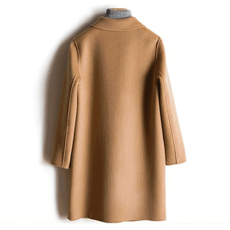 Женское шерстяное пальто 100% осенне зимние куртки женская новая модная Длинная