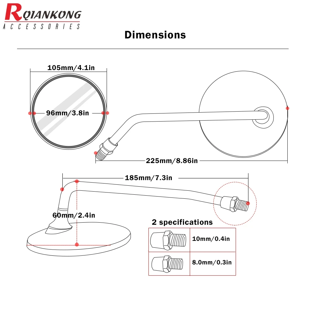 Универсальный мотоцикл зеркало мото Зеркало заднего вида мотоцикла аксессуар