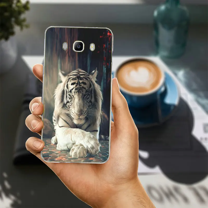 Чехлы для телефонов в полоску с изображением животных тигра белого цвета Samsung Galaxy
