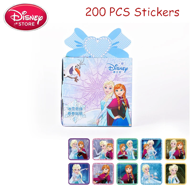 200 шт. disney Замороженные наклейки с картинками принцесс для детей подарок для детей Белль Белоснежка Белль замороженная Анна Эльза София Микки Маус
