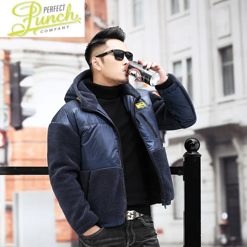 

Куртка мужская пуховая зимняя с овечьей стрижкой, из натуральной шерсти, с капюшоном, LXR218